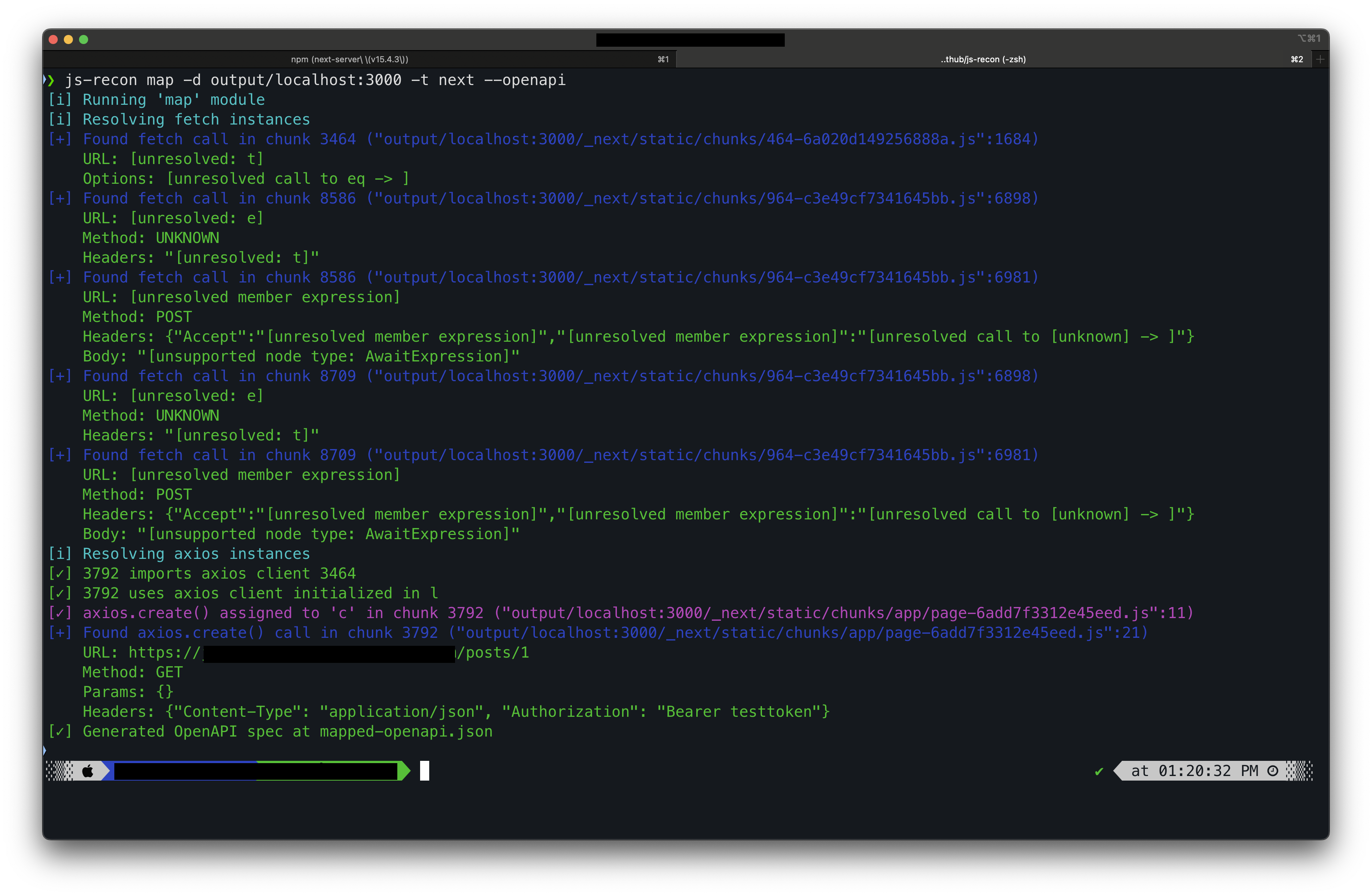 Running map modules to reverse engineer requests