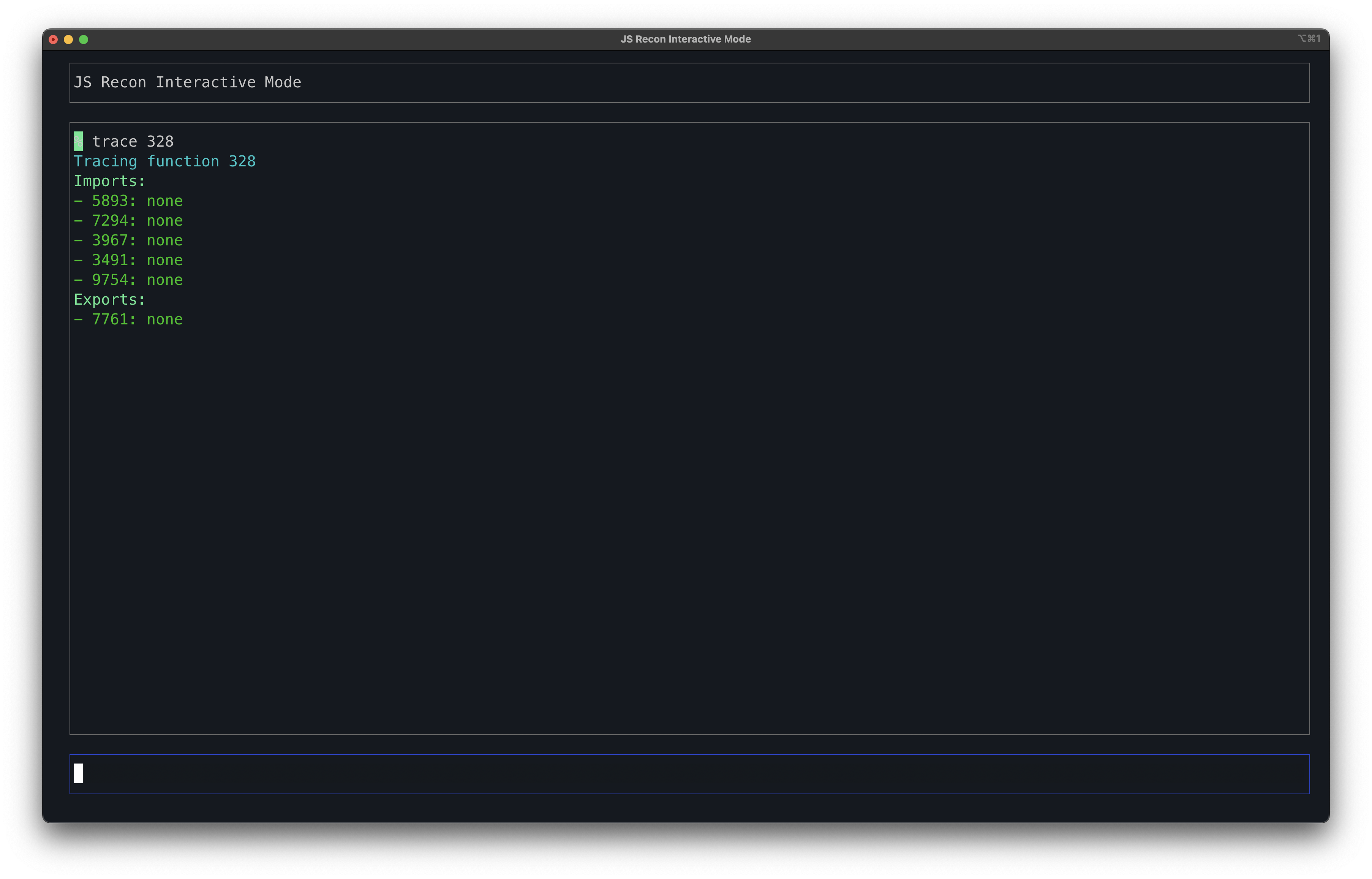 Trace command interactive mode